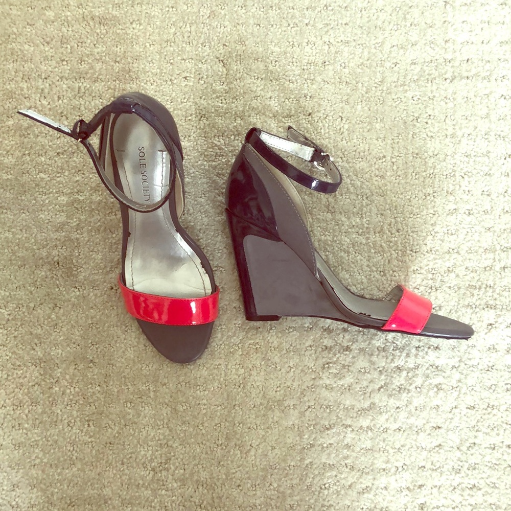 Sole Society colorblock wedges size 6.5